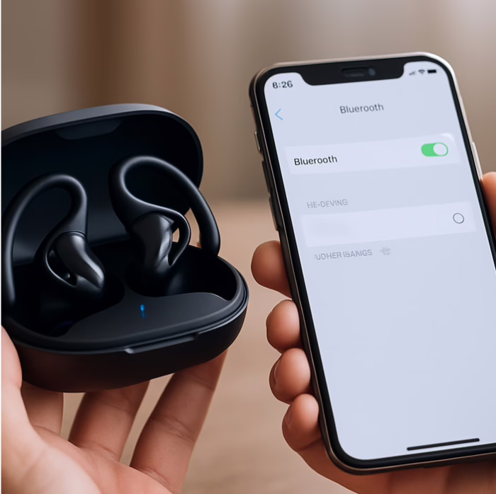 Pairing the earbuds with a smartphone over Bluetooth